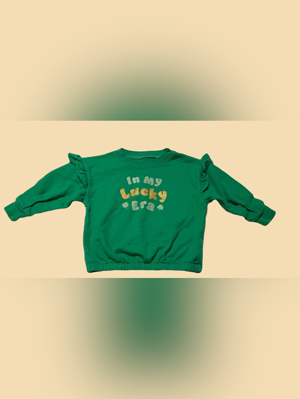 Carter's Green 'In My Lucky Era' Tee with Gold Glitter